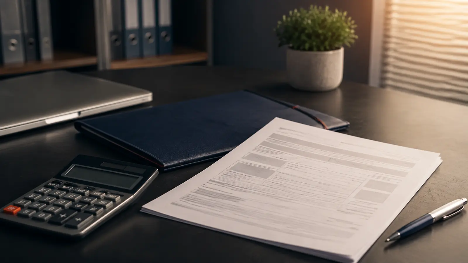 Documente fiscale și calculator, imagine reprezentativă pentru amnistia fiscală privind TVA